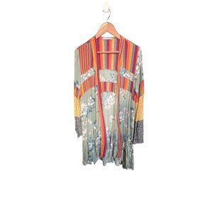 Multicolor Floral Open Front Cardigan By Ces Femme Lightweight With Flowy Fit Be